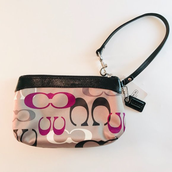 COACH Signature Wristlet Sateen Multicolor F47979, - Picture 4 of 5